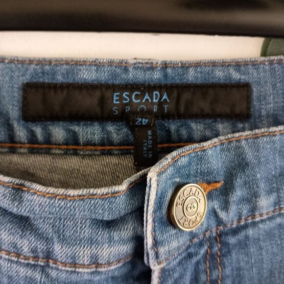 VTG Escada Sport Mid Rise Stretch Jeans Size 42 Medium Wash Designer Denim - Picture 6 of 6
